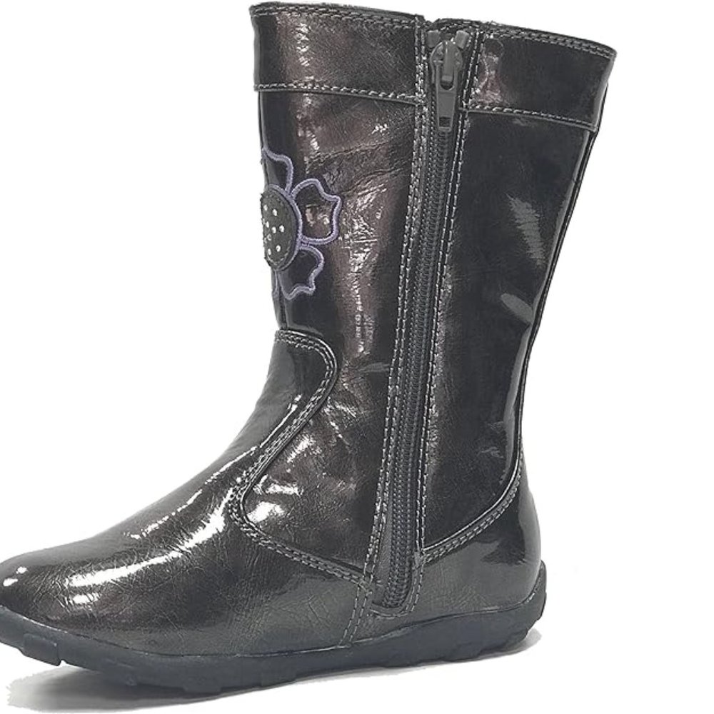 Stride Rite Girl's Jonine Zipper Boot Pewter Size 7M - Picture 2 of 8